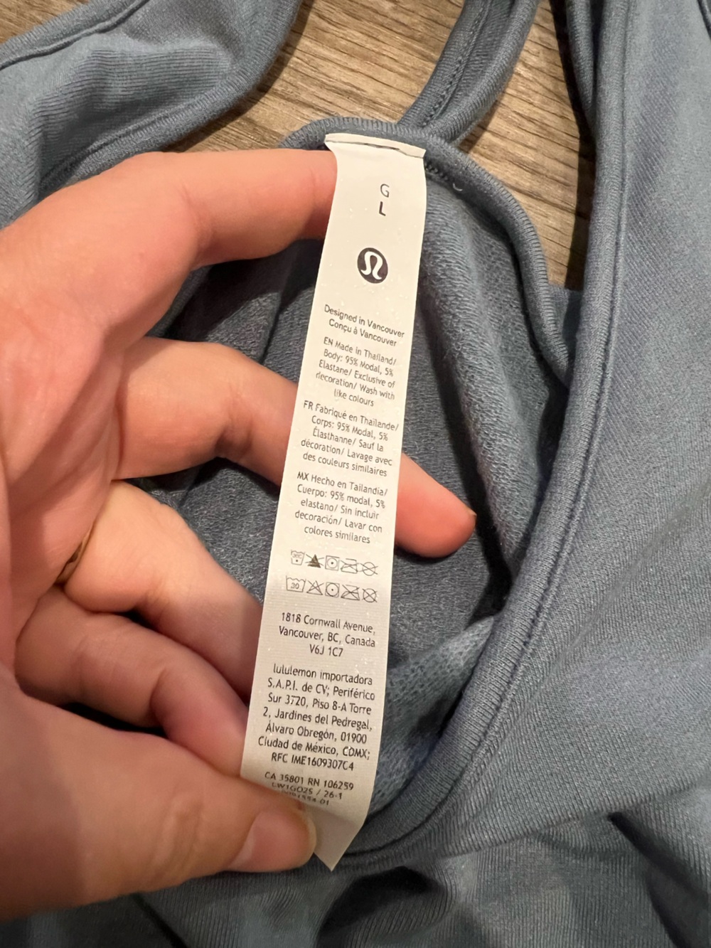 lululemon athletica Women's Scoop Neck Ribbed Tank Top in Dusty Blue - Picture 3 of 6